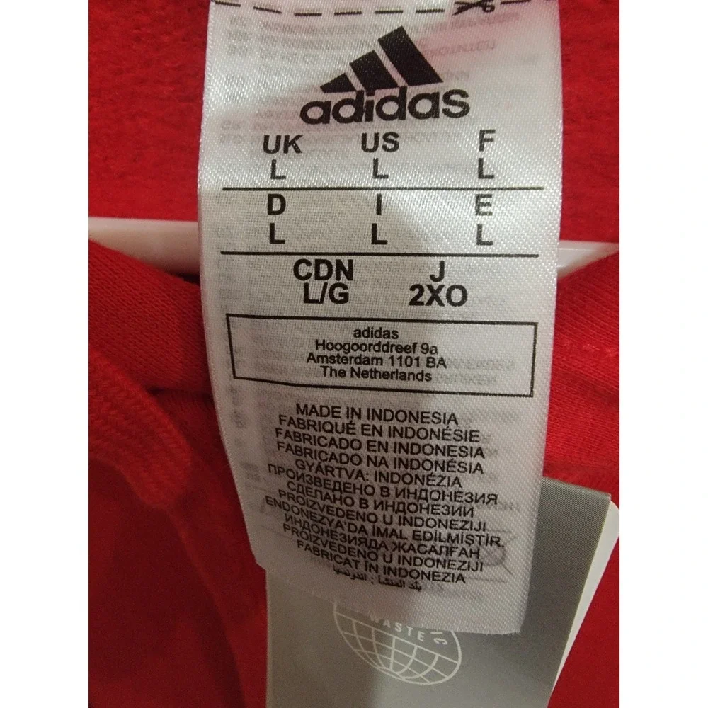 Adidas Men's Feelcozy Pullover‎ Hoodie Scarlet Red White Logo Size Large NWT
